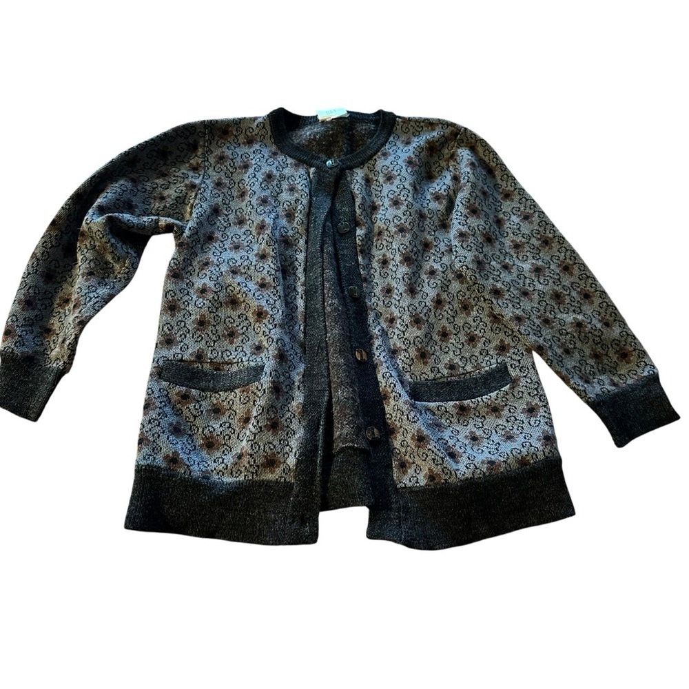 Patterned Black and Gray Cardigan